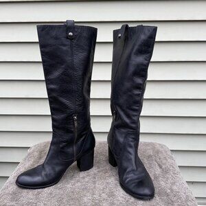 Vince Camuto Black Leather Boots - Calf Zipper - 9.5B